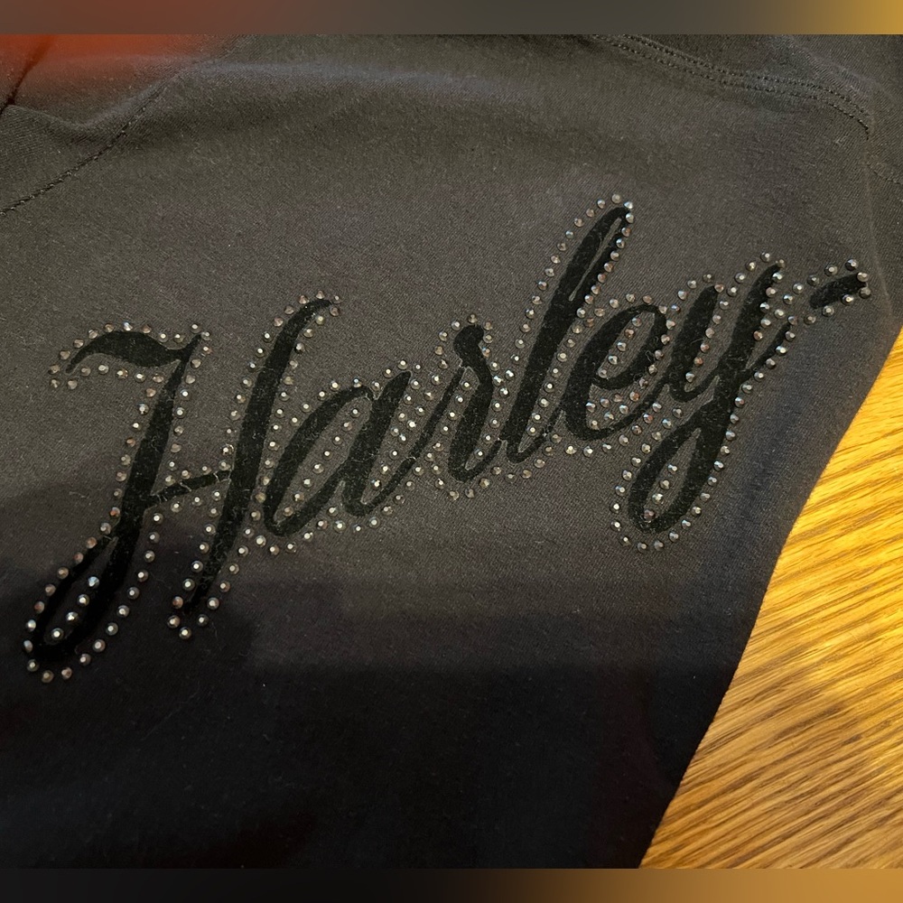 Harley-Davidson® Embellished Logo ‘Spelled Out’ on Black Leggings- XL- 💎 - Picture 9 of 10
